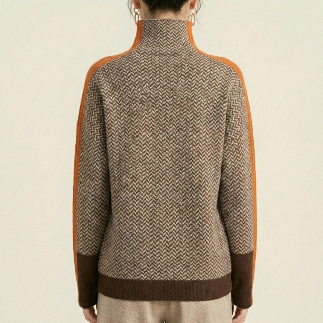 Eleanor | Herringbone Luxe Turtleneck